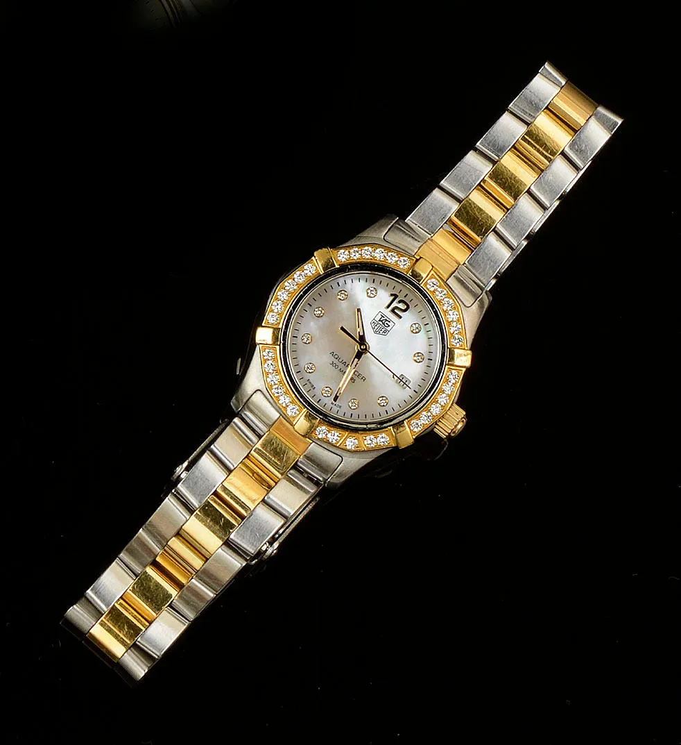 TAG Heuer Aquaracer 19mm Yellow gold and stainless steel Mother-of-pearl
