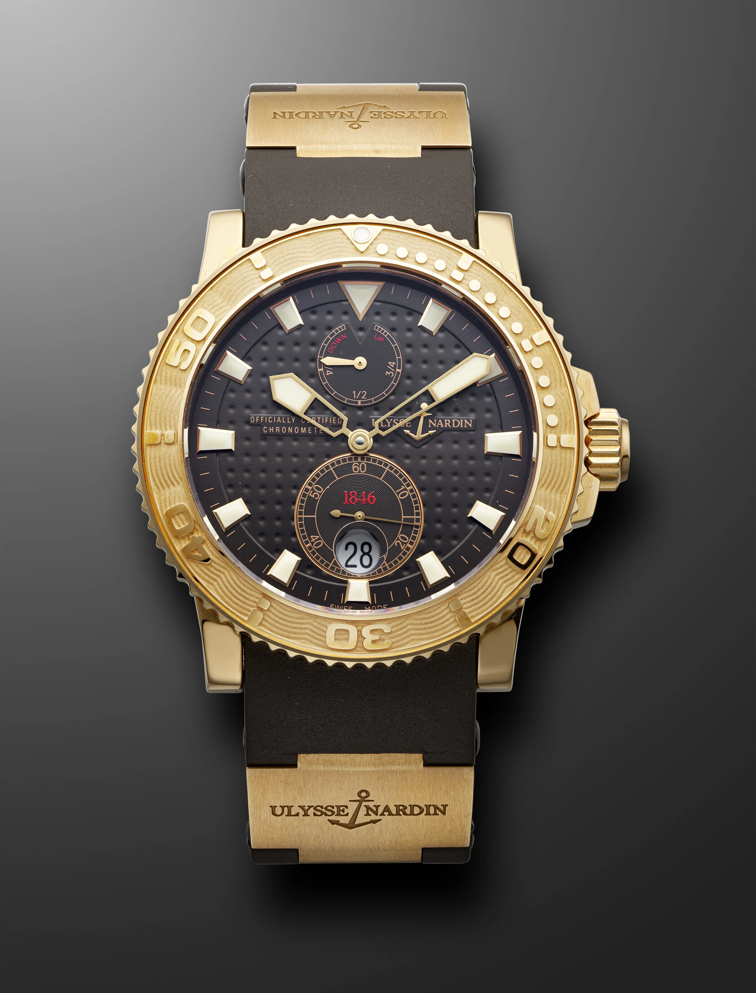 Ulysse Nardin Maxi Marine Diver 266-33 43mm Rose gold Brown