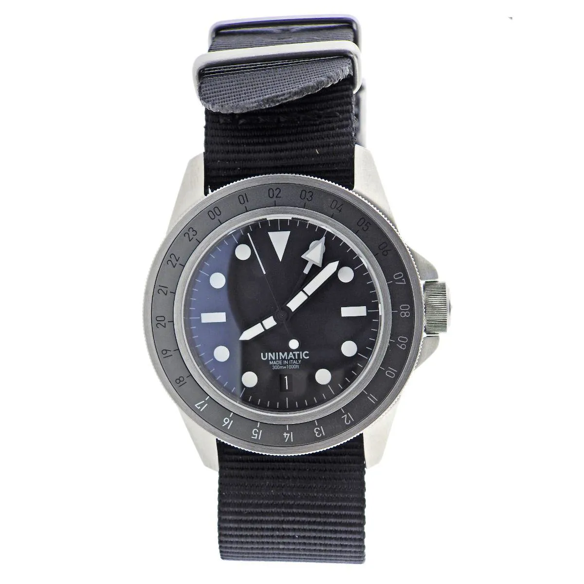 Unimatic Modello Uno U1-HGMT 40mm Stainless steel Black