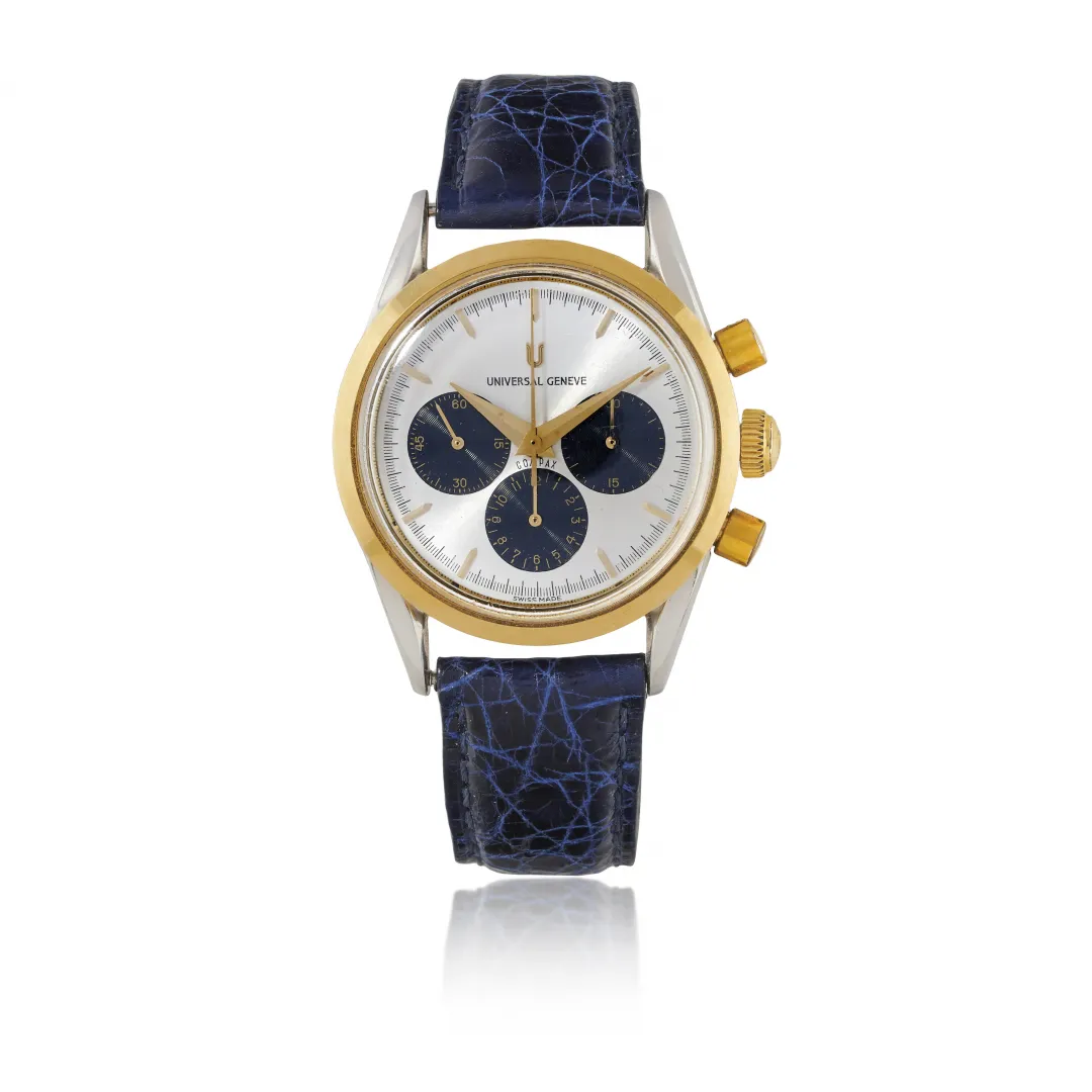 Universal Genève Compax 284.465 35mm Yellow gold and Stainless steel Silver