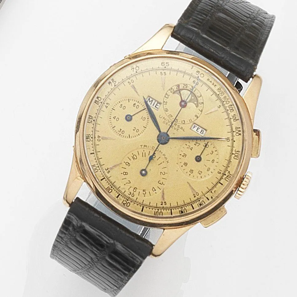 Universal Genève Tri-Compax 12 552 36mm Yellow gold Champagne