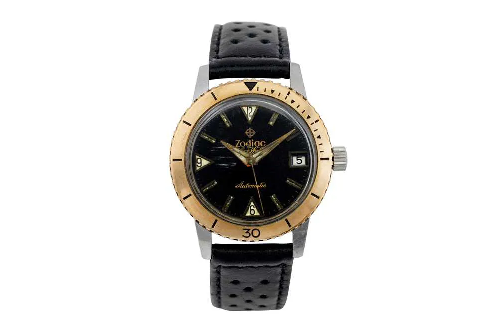 Zodiac Sea Wolf 722-946 35mm Yellow gold and Stainless steel Black