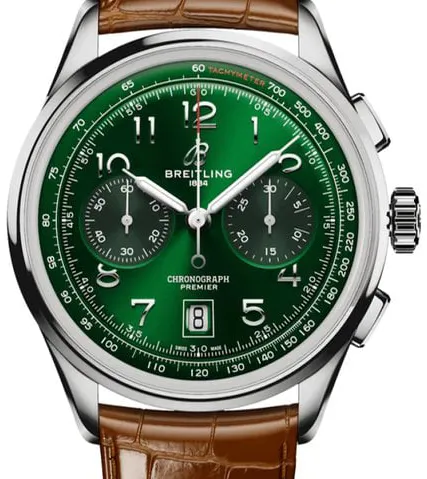 Breitling Premier AB0145371L1P1 42mm Stainless steel Green