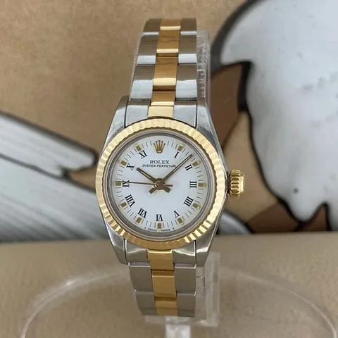 Rolex Oyster Perpetual 67193 25mm Yellow gold and Stainless steel White