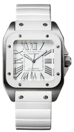 Cartier Santos 2878 33mm Stainless steel White