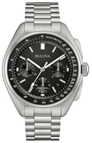 Bulova Lunar Pilot 96B258 45mm Stainless steel Black