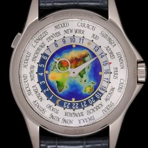 Patek Philippe World Time 5131G-001 39.5mm White gold Silver