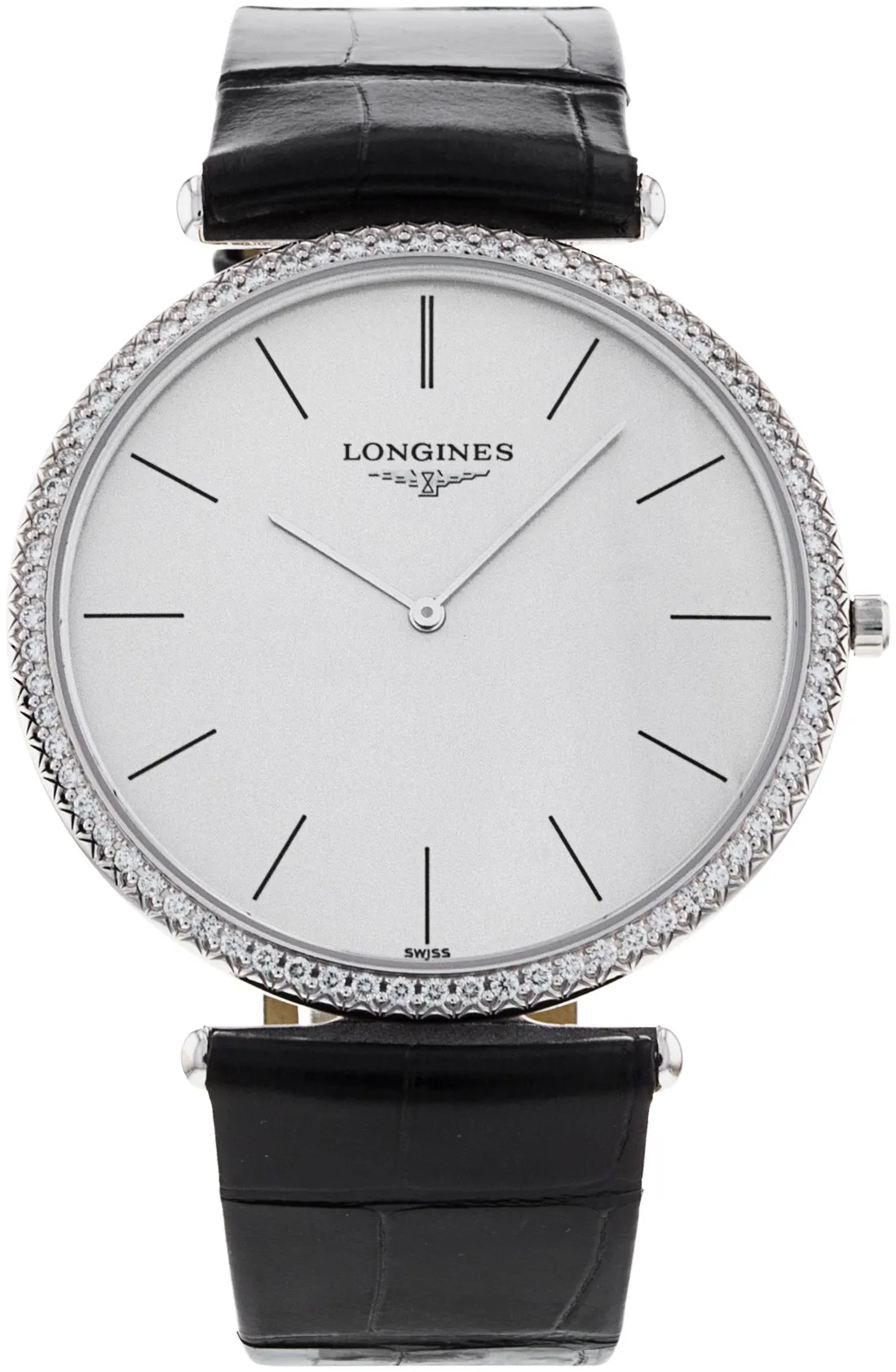 Longines Grande Classique L4.766.7.72.2 38mm White gold Silver Baton