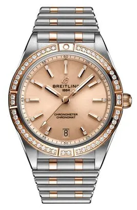 Breitling Chronomat U10380591K1U1 36mm Yellow gold and Stainless steel Pink