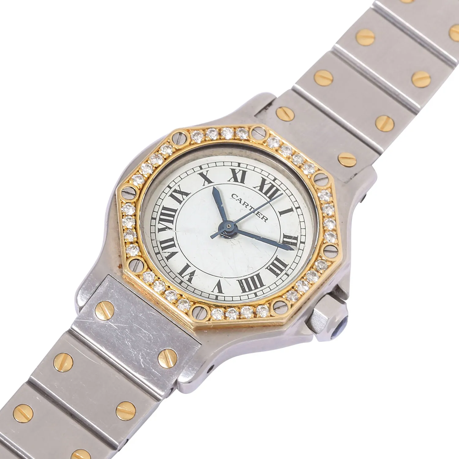 Cartier Santos 0907 165mm Yellow gold Silver 4