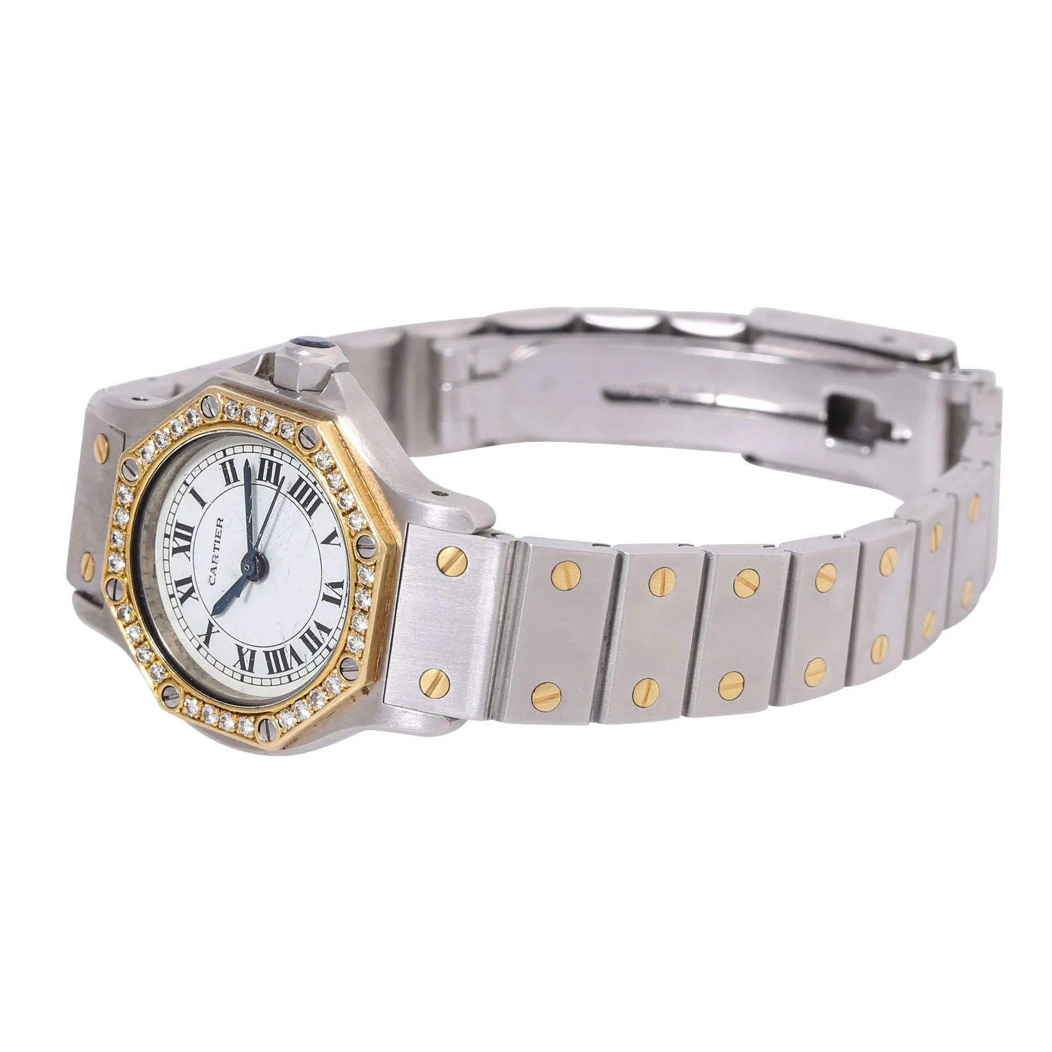 Cartier Santos 0907 165mm Yellow gold Silver 5