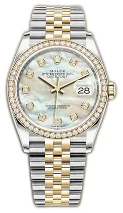 Rolex Datejust 36 126283RBR 36mm Yellow gold and Stainless steel Mother-of-pearl