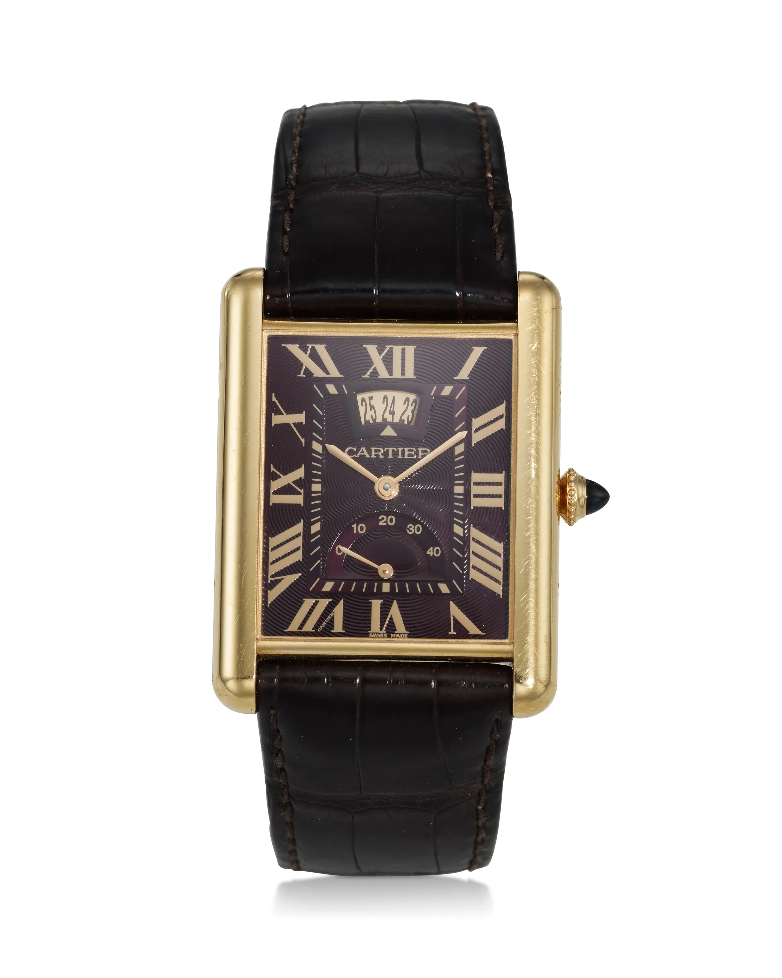 Cartier Tank W1560002 30mm Rose gold Burgundy