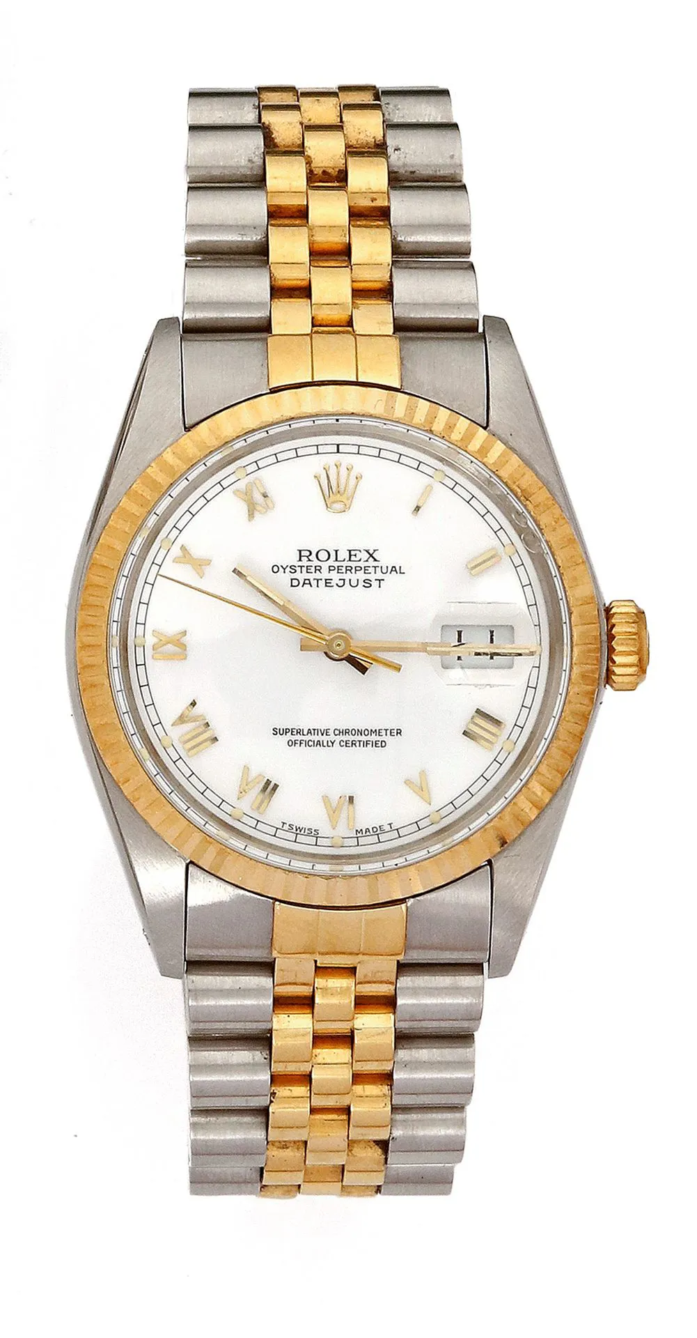 Rolex Datejust 36 16013 36mm Yellow gold and stainless steel White