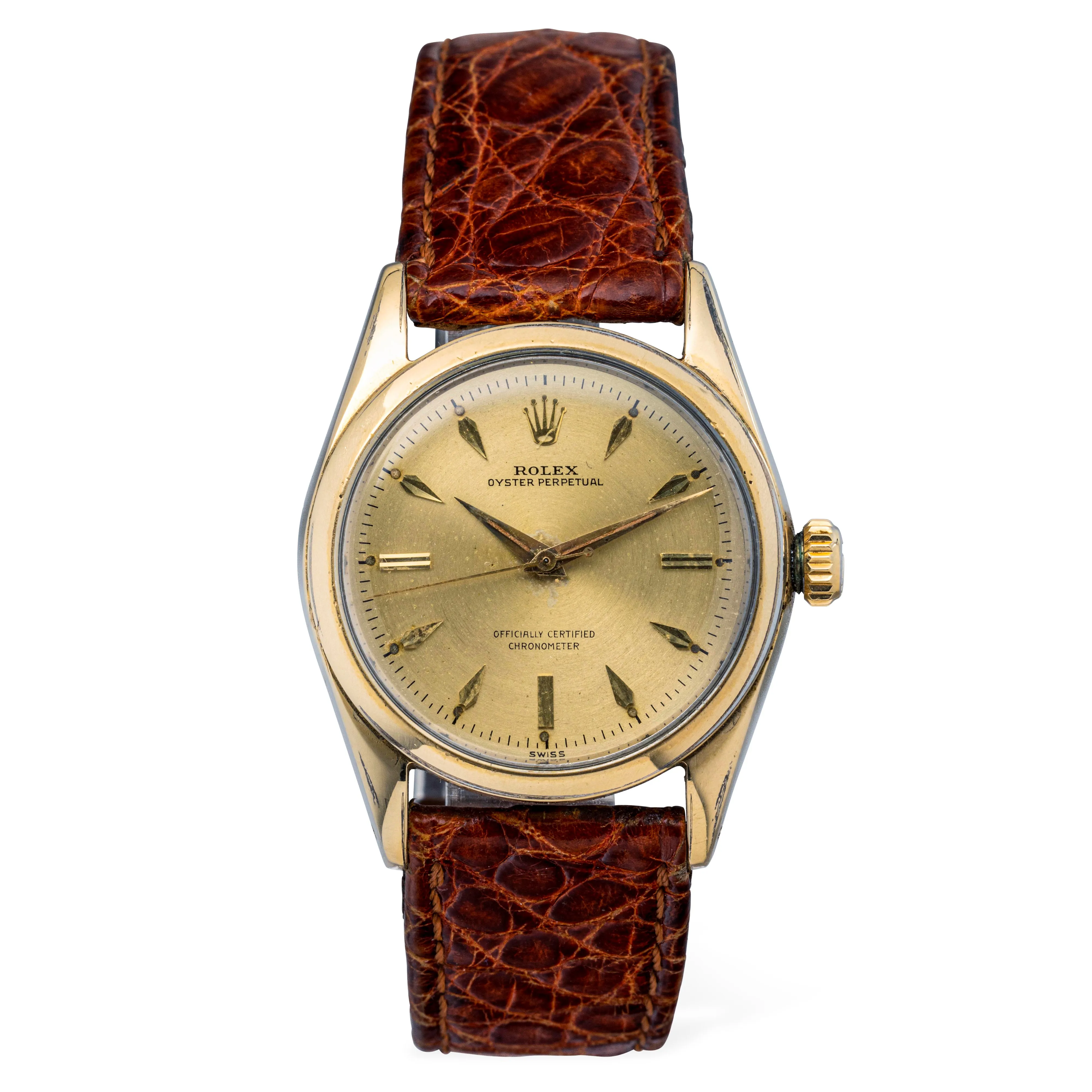 Rolex Oyster Perpetual 6634 34mm Gold-plated Champagne