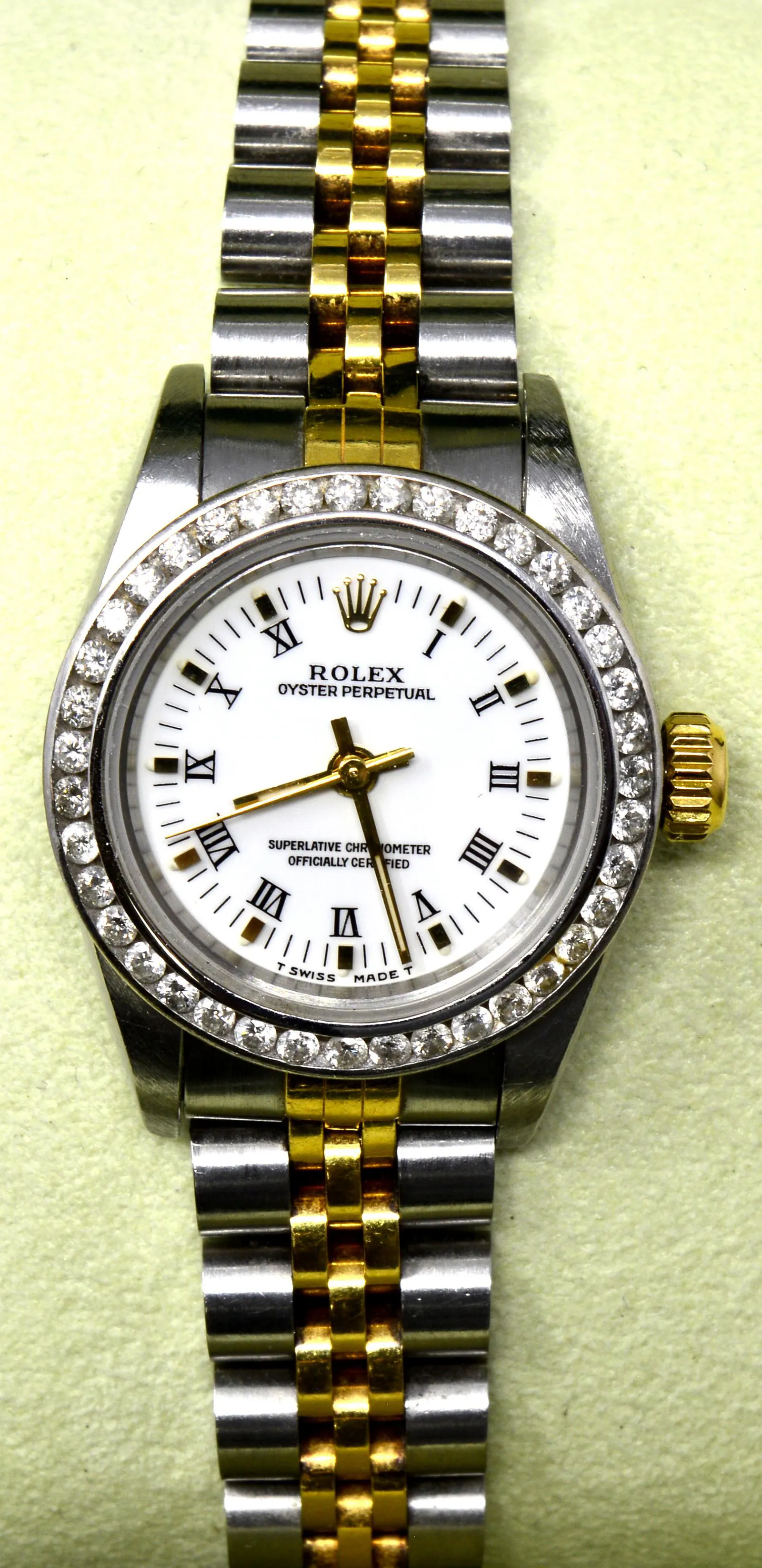 Rolex Oyster Perpetual 67193 26mm Yellow gold and Stainless steel White 3