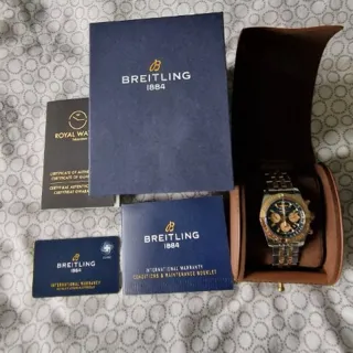 Breitling Chronomat CB011012/C790/375C 44mm Yellow gold and Stainless steel Blue