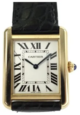 Cartier Tank 3168 24.5mm Yellow gold White