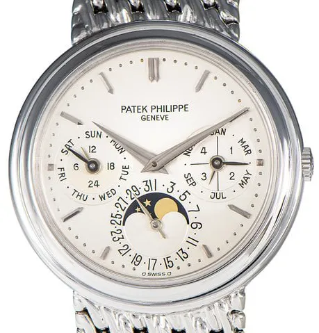 Patek Philippe Perpetual Calendar 3945/1G 35mm White gold Silver