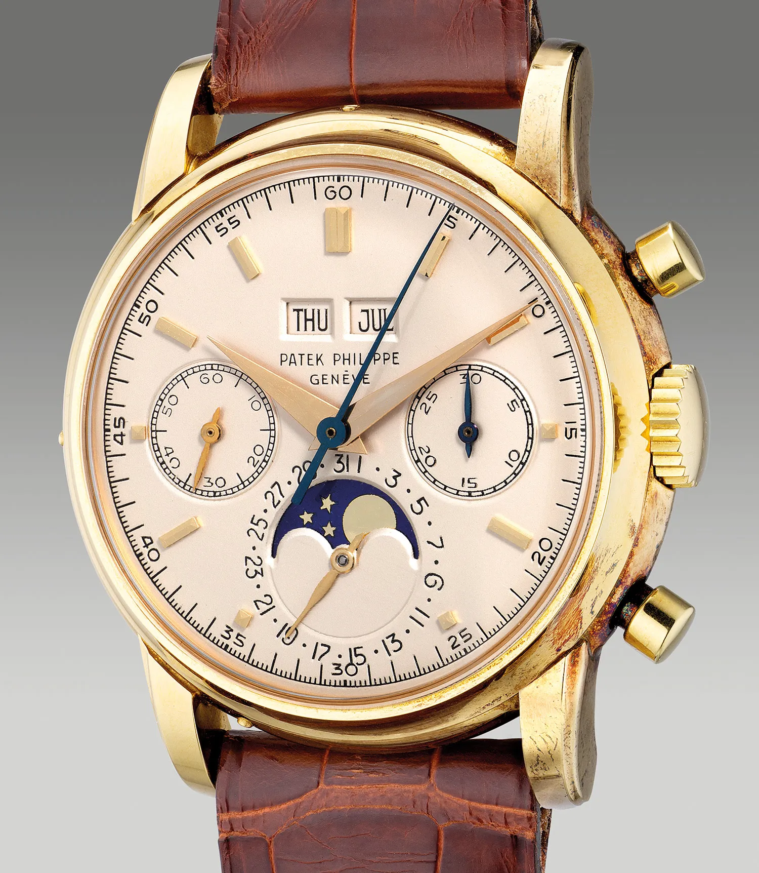 Patek Philippe 2499 37.5mm Yellow gold Cream