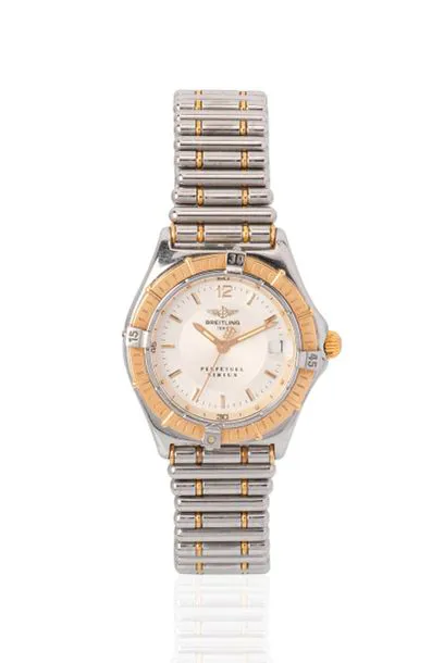 Breitling Perpetual Sirius 32mm Yellow gold and stainless steel Cream