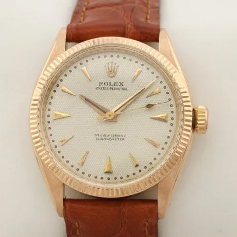Rolex Oyster Perpetual 34 6285 34mm Rose gold Silver