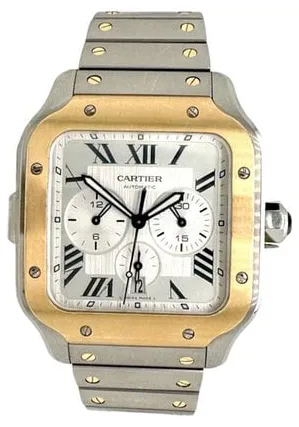 Cartier Santos W2SA0008 45mm Yellow gold and Stainless steel Silver