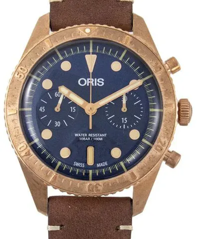 Oris Carl Brashear 01 771 7744 3185-Set LS 43mm Bronze Blue