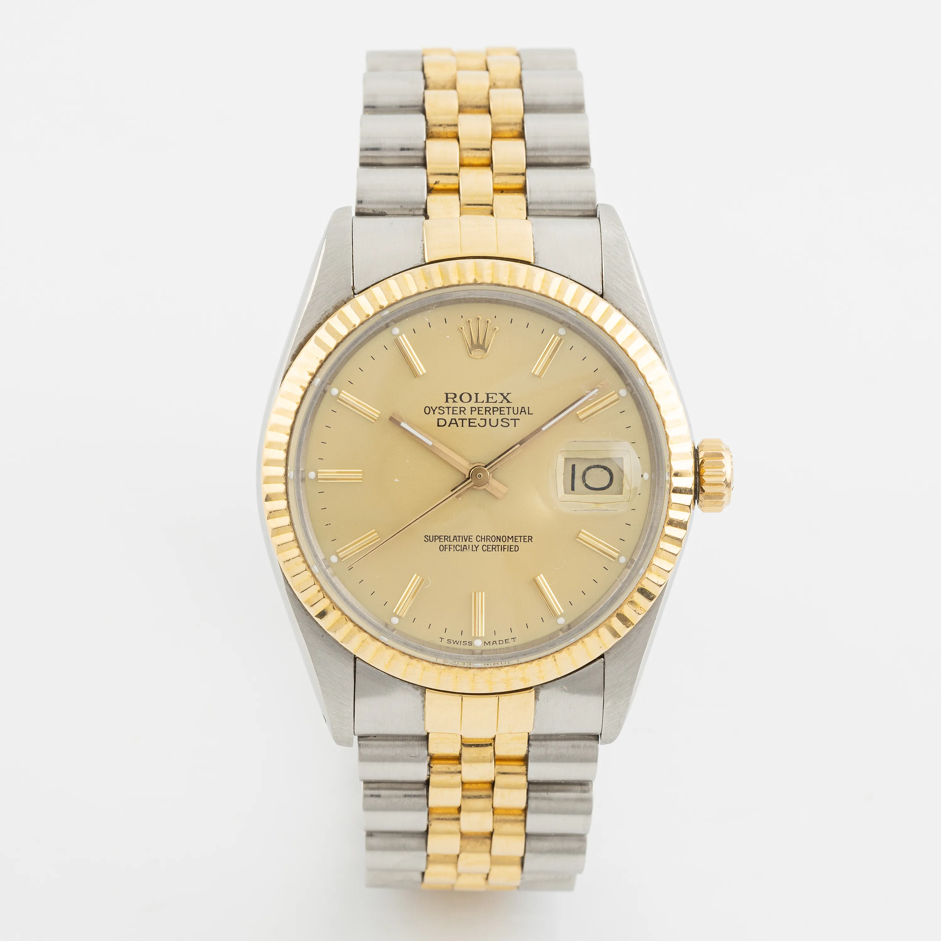 Rolex Datejust 36 16013 36mm Yellow gold and stainless steel Champagne