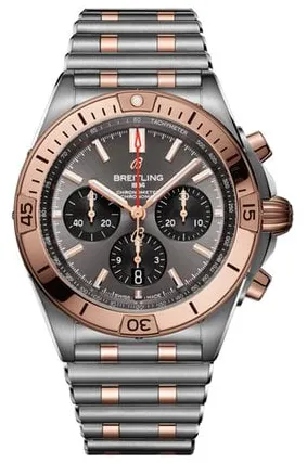 Breitling Chronomat UB0134101B1U1 42mm Yellow gold and Stainless steel Gray