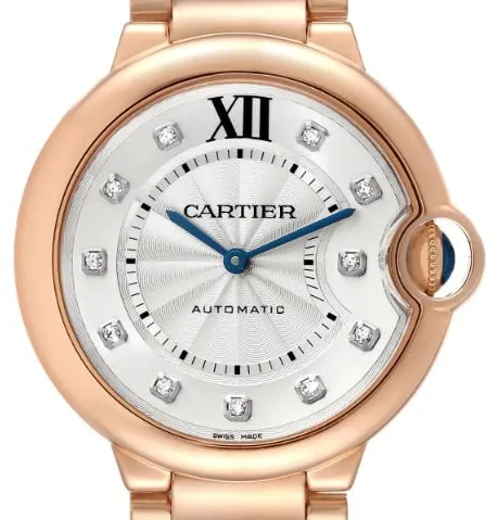 Cartier Ballon Bleu we902026 36mm Rose gold Silver