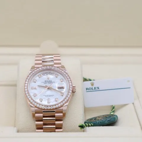 Rolex Day-Date 36 128345RBR 36mm Rose gold Mother-of-pearl