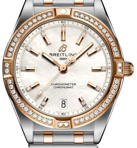 Breitling Chronomat U77310591A2U1 32mm Yellow gold and Stainless steel White