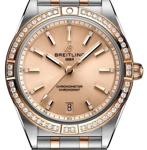 Breitling Chronomat U10380591K1U1 36mm Yellow gold and Stainless steel Pink