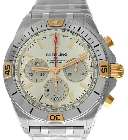 Breitling Chronomat B01 42 42mm Yellow gold and Stainless steel Silver