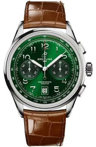 Breitling Premier AB0145371L1P1 42mm Stainless steel Green