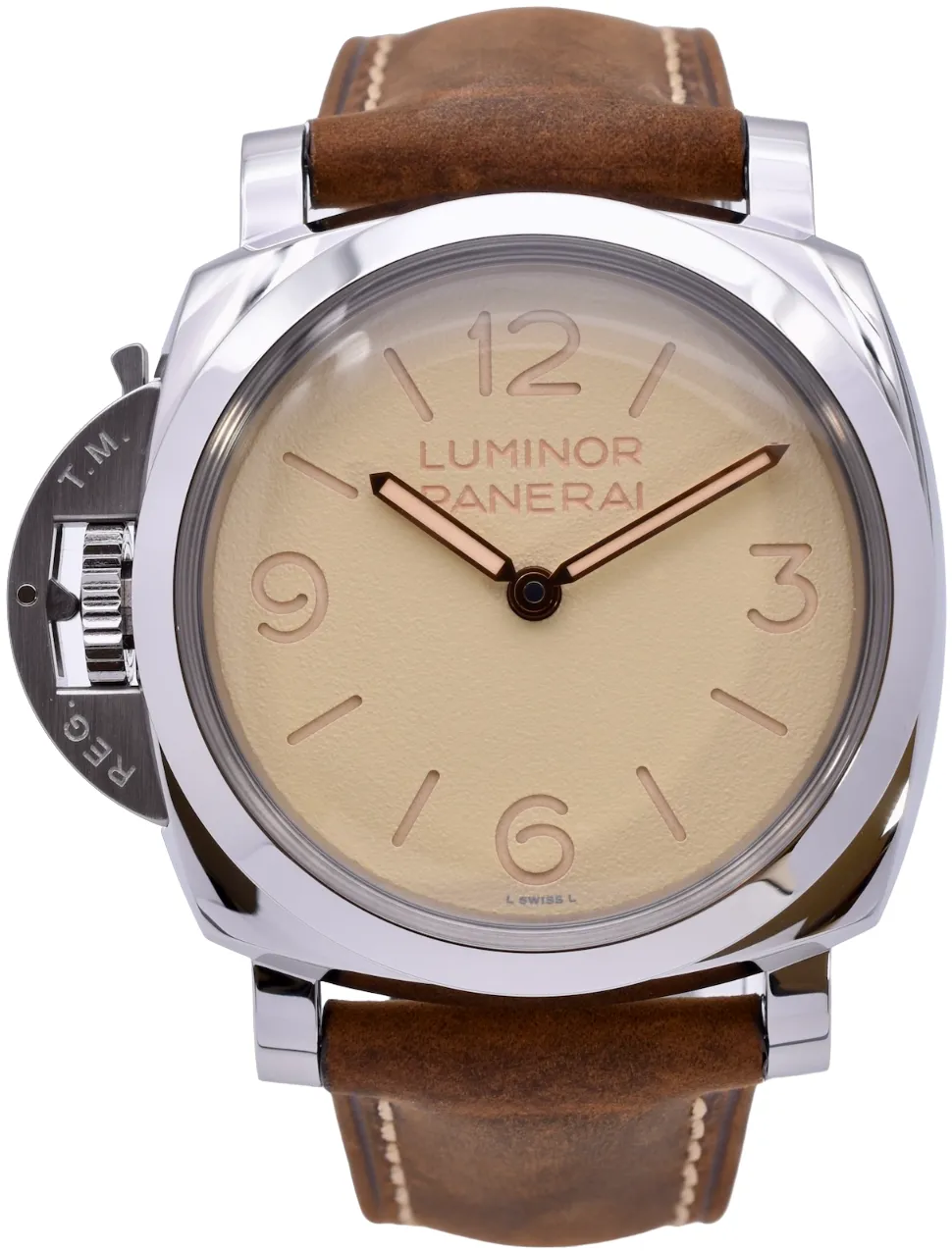 Panerai Luminor 1950 PAM01075 47mm Stainless steel Beige