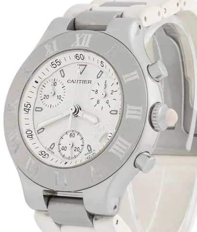 Cartier 21 Chronoscaph 2424 38mm Stainless steel White