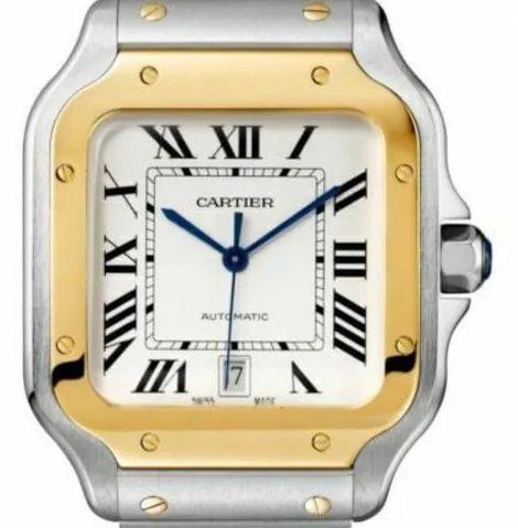 Cartier Santos W2SA0016 35mm Yellow gold and Stainless steel Silver