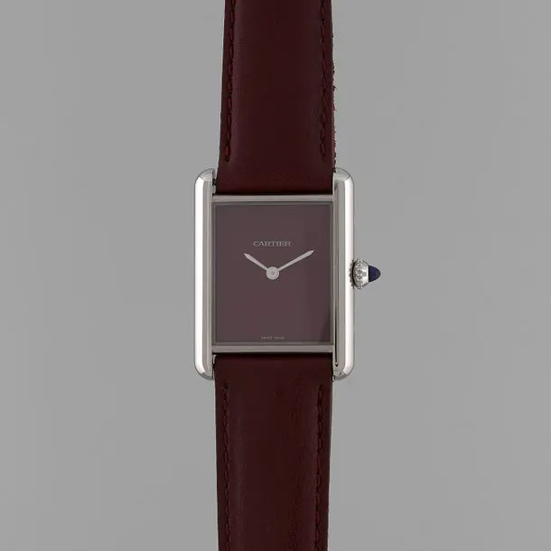 Cartier Tank 4323 33.5mm Stainless steel Burgundy