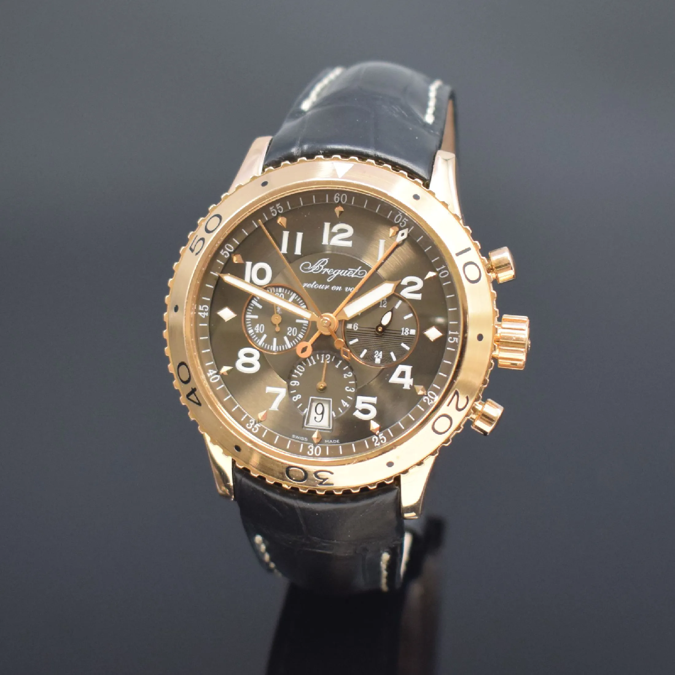 Breguet Type XXI 3810 43.5mm Rose gold Brown