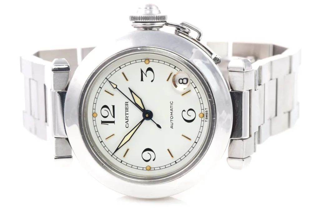 Cartier Pasha W31015M7 2324 35mm Stainless steel White