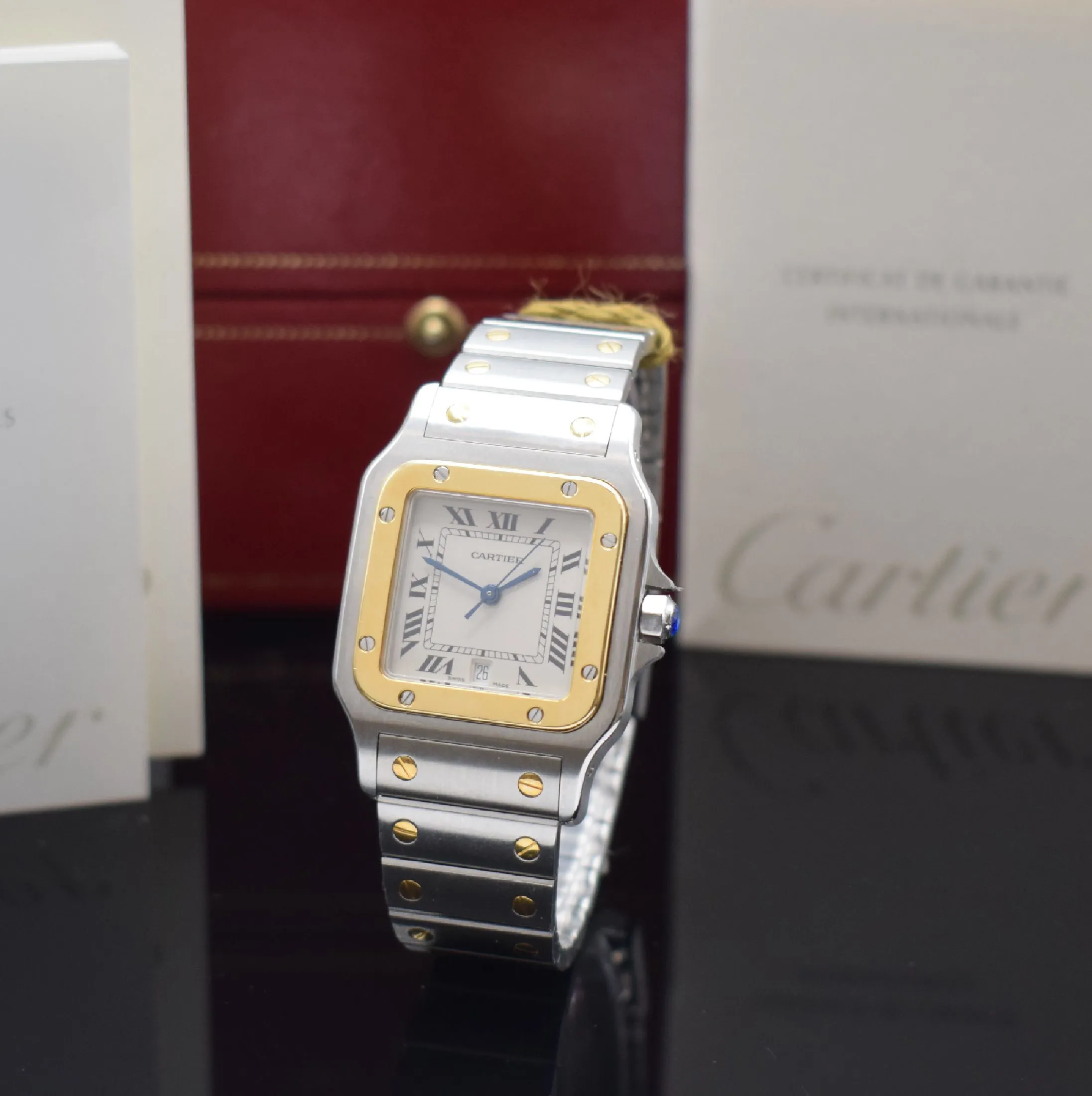 Cartier Santos 1566 29mm Yellow gold and Stainless steel Silver