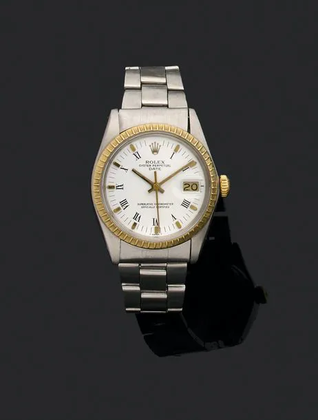 Rolex Oyster Perpetual Date 1505 34mm Yellow gold and Stainless steel White