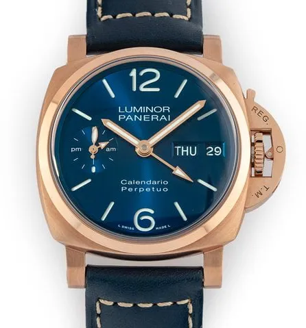 Panerai Luminor 1950 PAM 00742 44mm Rose gold Blue