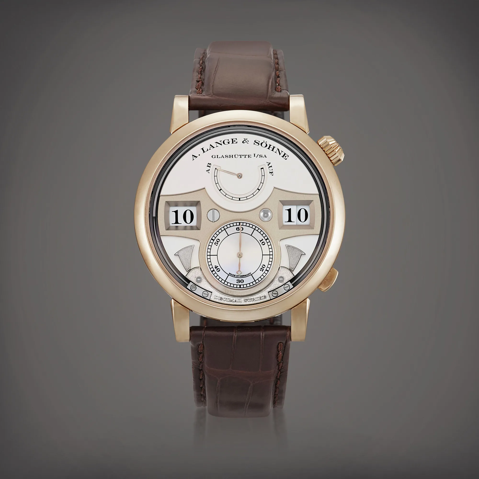 A. Lange & Söhne Zeitwerk 143.050 44mm Yellow gold Silver