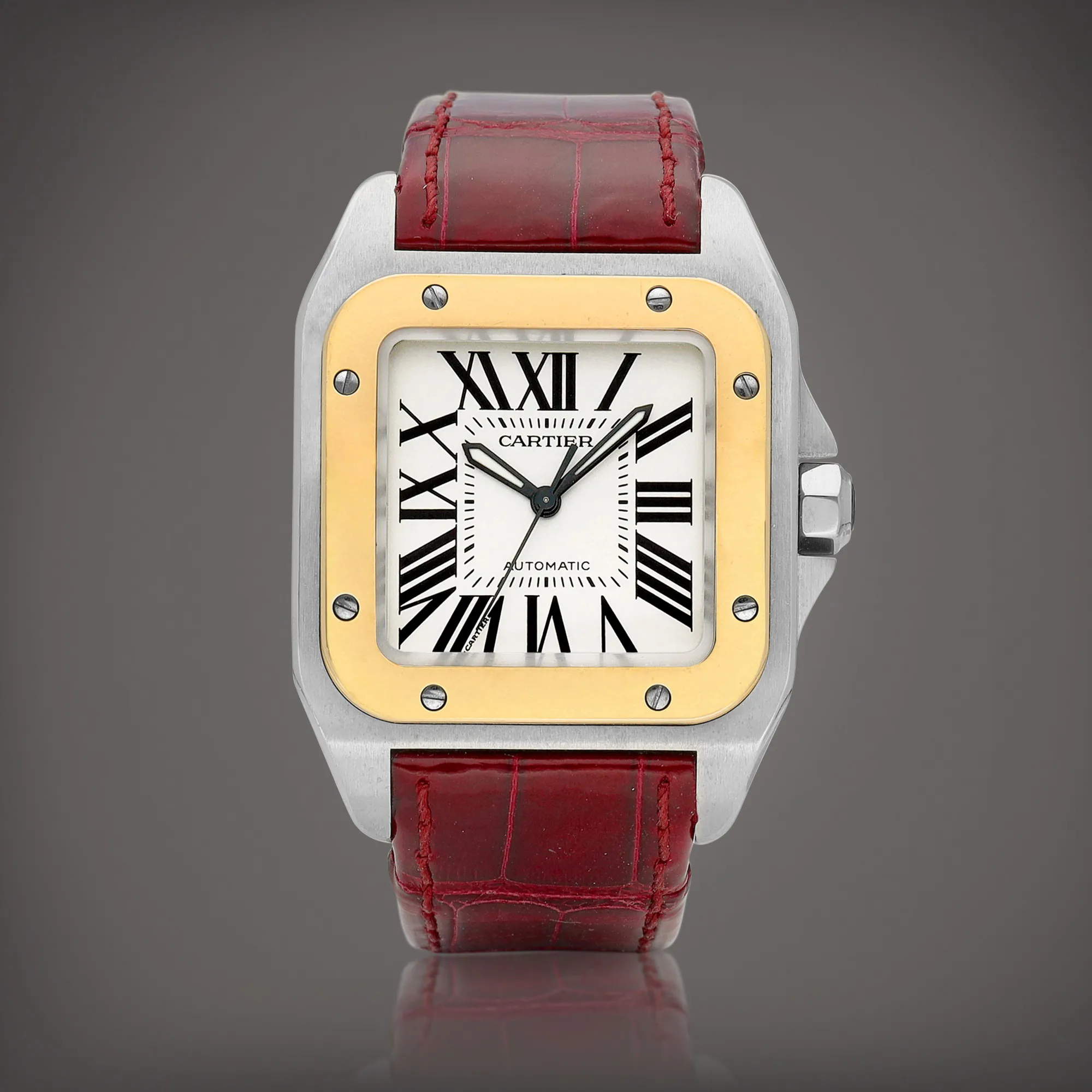 Cartier Santos 2878 44mm Yellow gold and stainless steel Silver