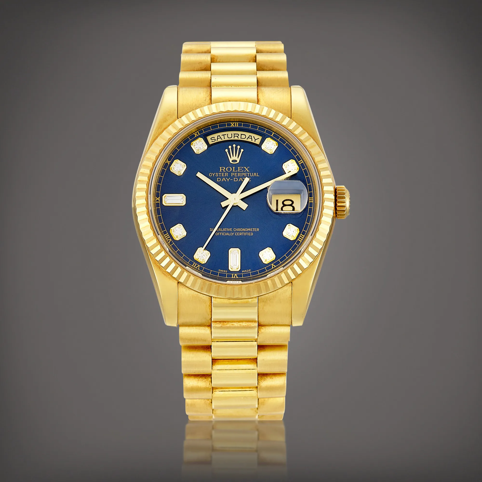 Rolex Day-Date 36 118238 36mm Yellow gold Blue