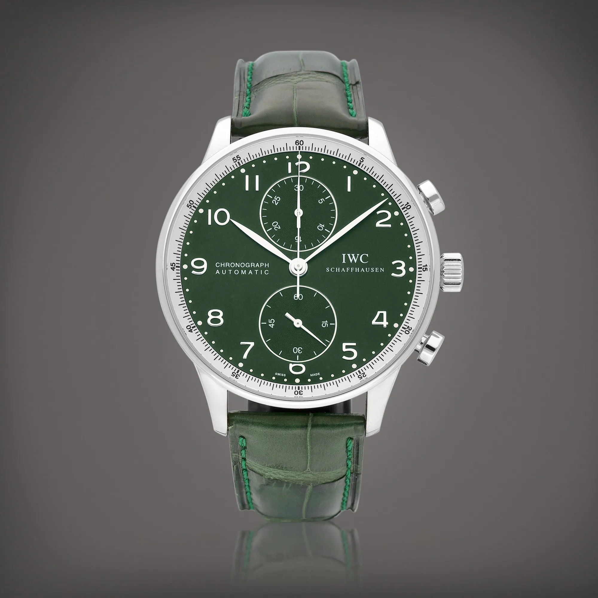 IWC Portuguese Chronograph IW371430 41mm Stainless steel Green
