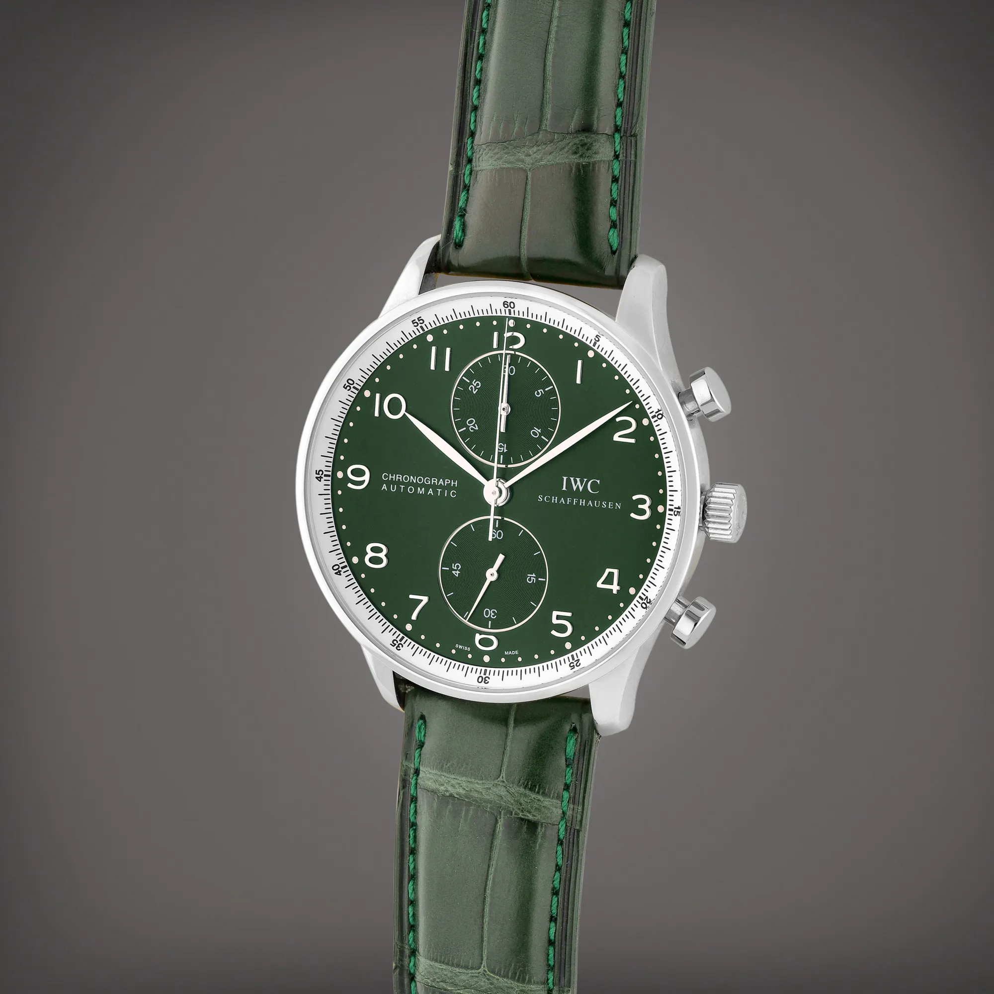 IWC Portuguese Chronograph IW371430 41mm Stainless steel Green 1